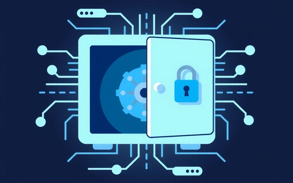 Illustration eines digitalen Tresors, der Datensicherheit symbolisiert